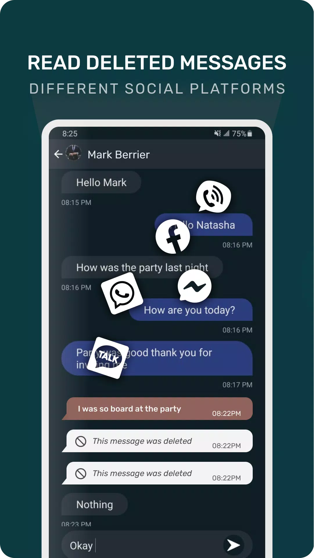 Recover Deleted Chat, Messages Screenshots