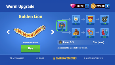 Tangkapan skrin Worm Hunt: slither snake arena