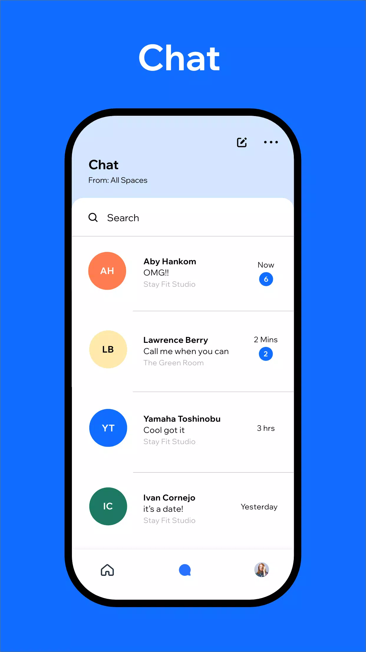 Spaces: Follow Businesses Screenshots