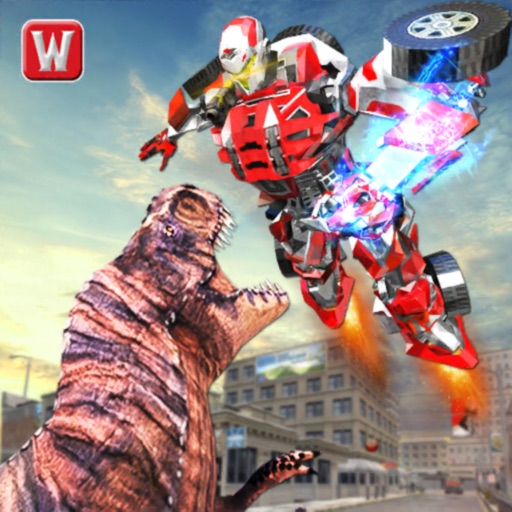 Dinosaur Vs Robot Car War Dinosaur Vs Robot Car War