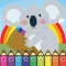 Coloring Cartoon Book Wild Koala preschool