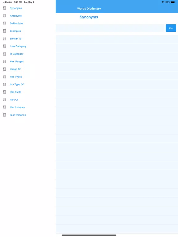 Words Dictionary iPad Screenshots