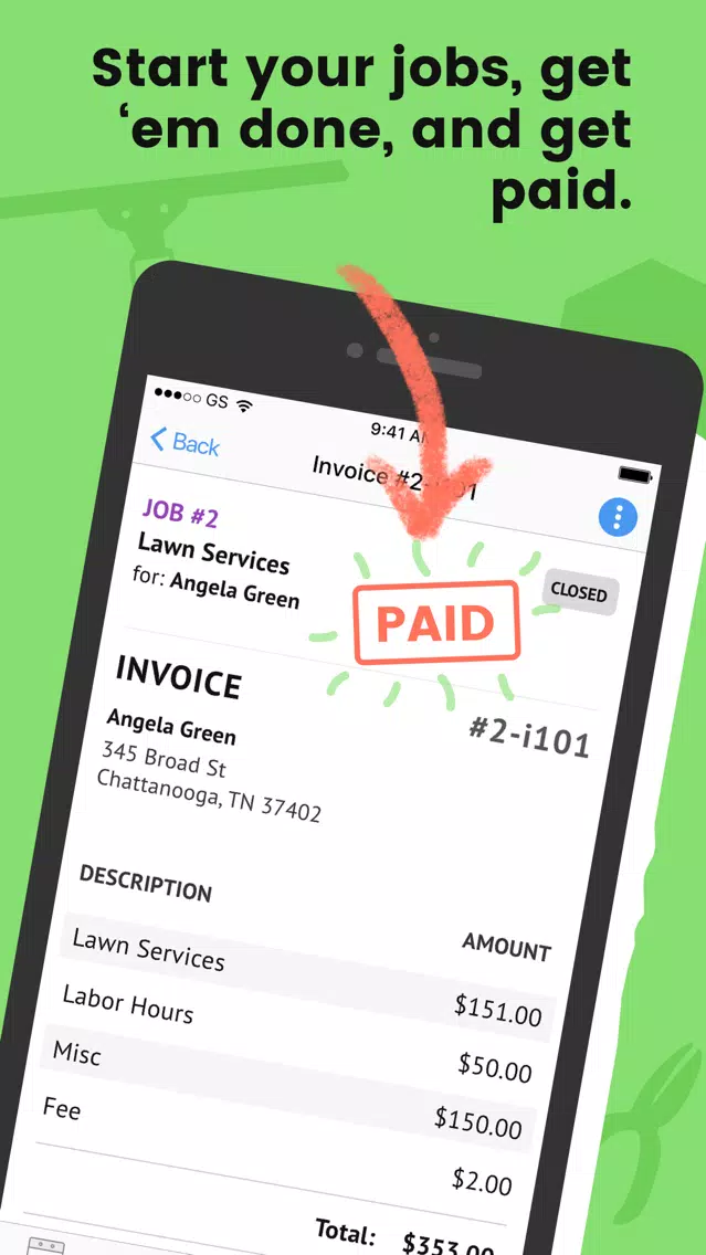 WorkWeek: Schedule & Invoice Screenshots