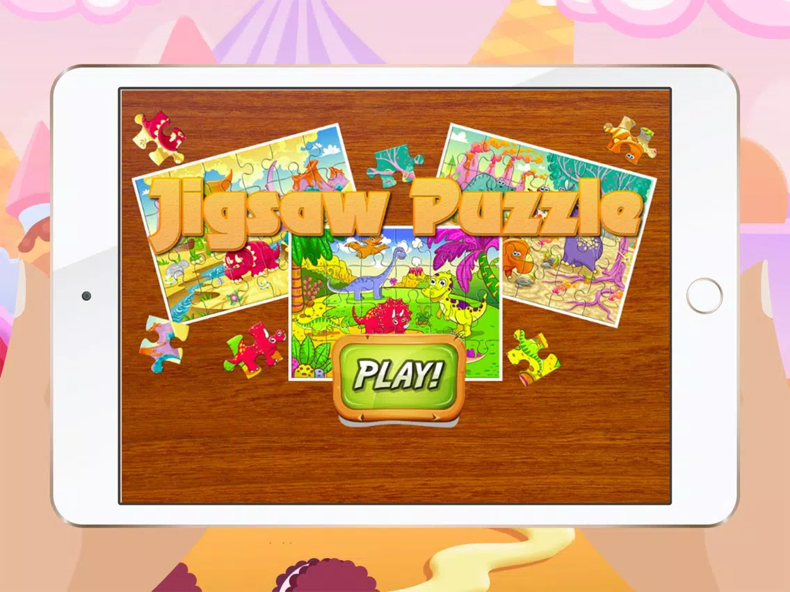 Dinosaur Games for kids - Cute Dino Train Jigsaw Puzzles for Preschool and Toddlers iPad Screenshots