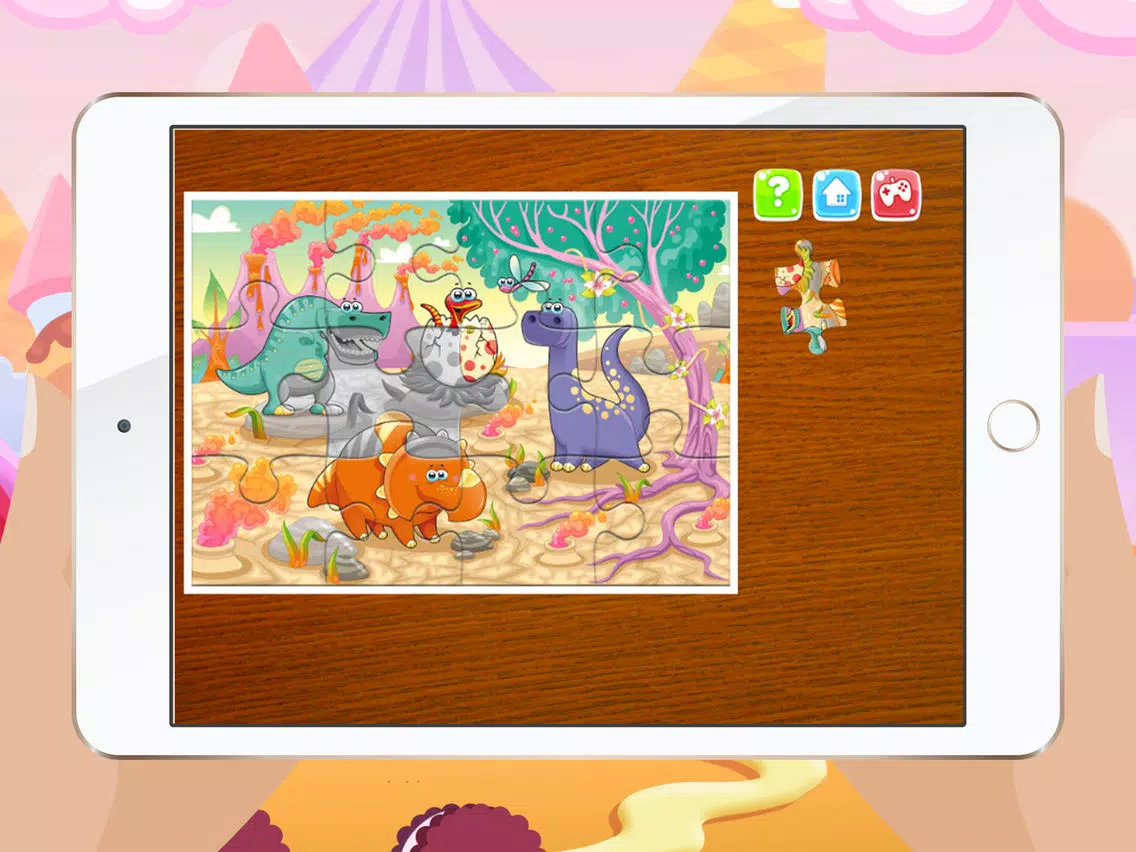 Dinosaur Games for kids - Cute Dino Train Jigsaw Puzzles for Preschool and Toddlers iPad Screenshots