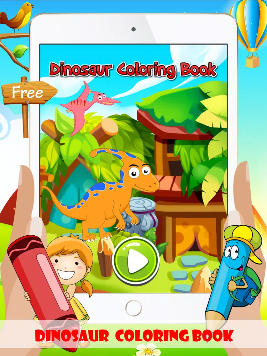 Dinosaur Coloring Book - Free For Toddler And Kids iPad 應用截圖