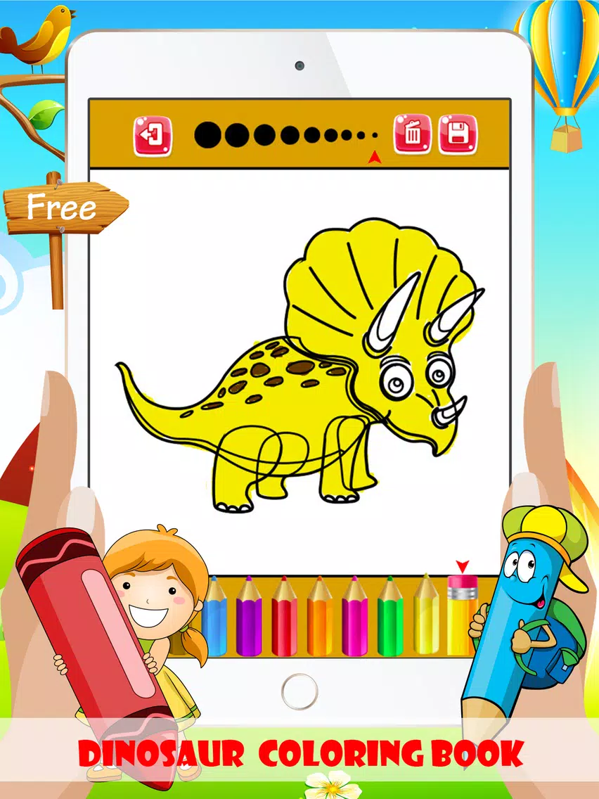Dinosaur Coloring Book - Free For Toddler And Kids iPad 應用截圖