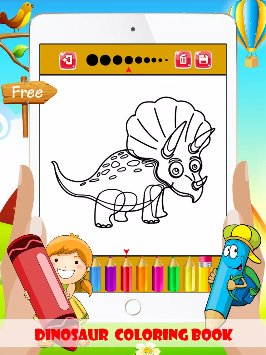Dinosaur Coloring Book - Free For Toddler And Kids iPad 應用截圖