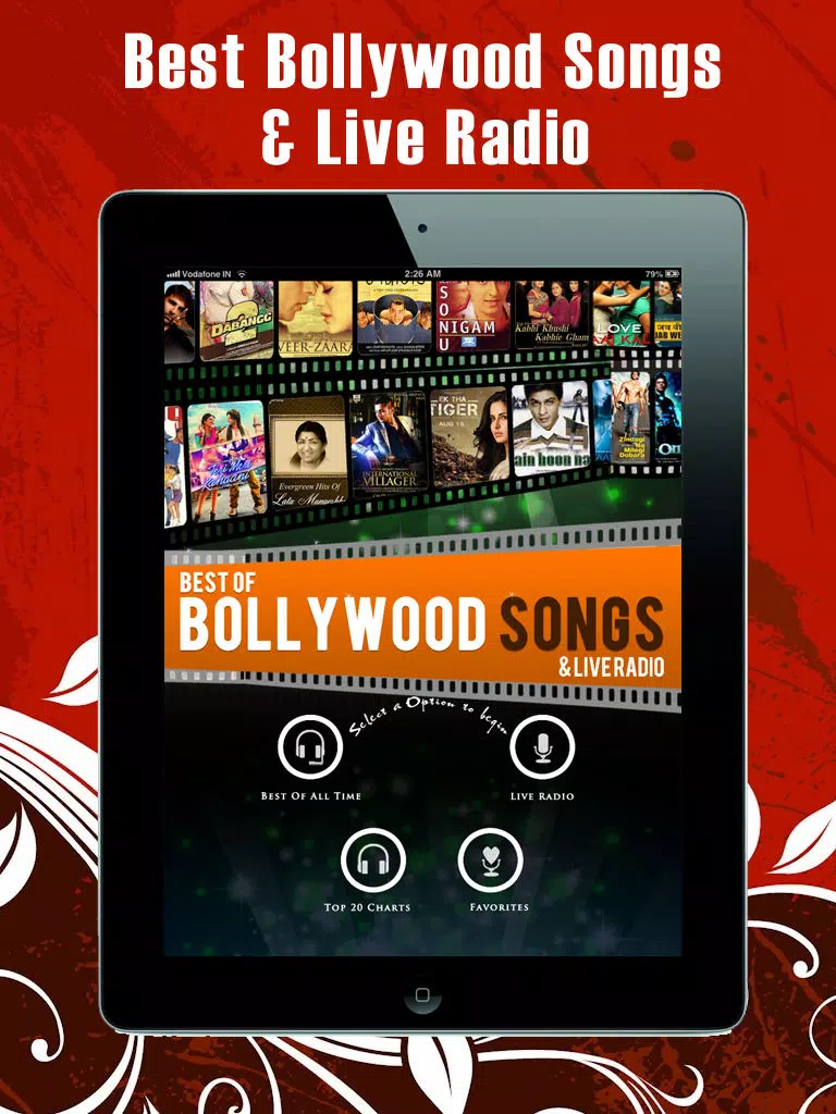 Desi Music Hits : Hindi Songs + Bollywood Radio iPad Screenshots