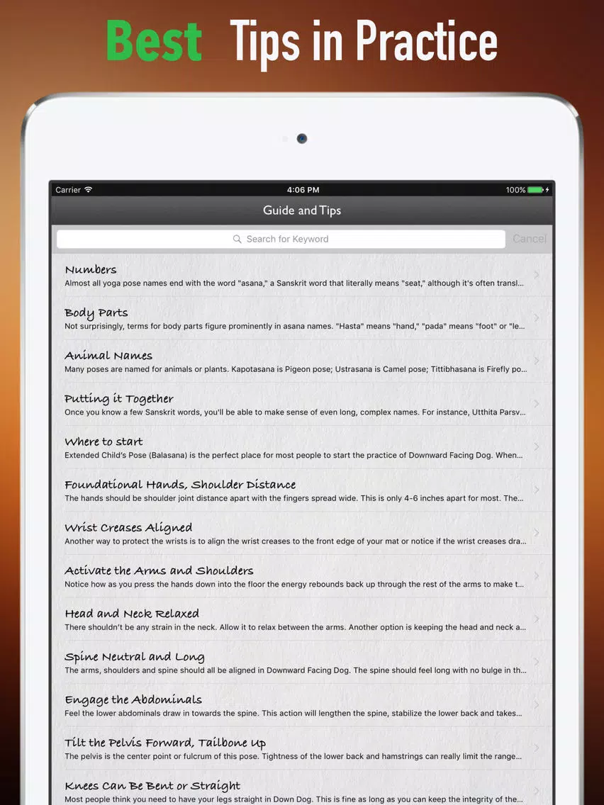 Sanskrit Yoga for Beginners:Tips and Tutorials iPad Screenshots