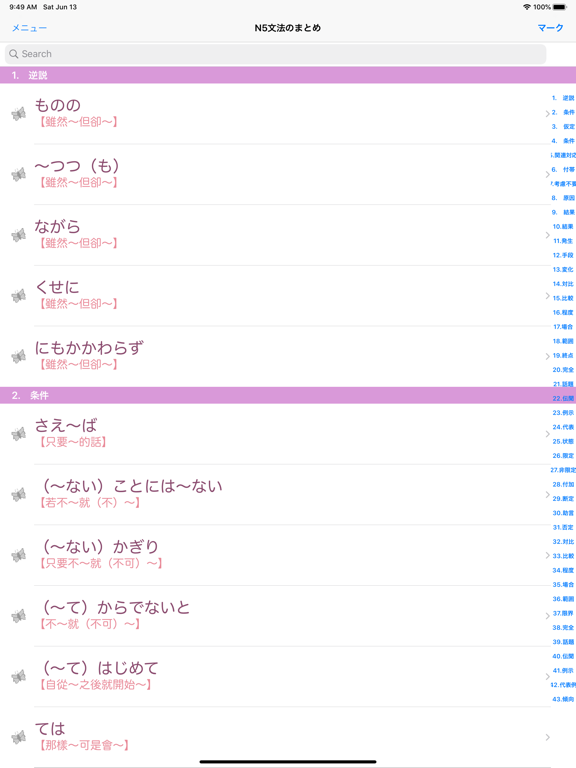 JLPT N2 文法 iPad Screenshots