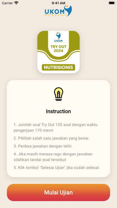 Tryout UKOM Nutrisionis Screenshots