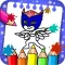 P j Super Heroes Coloring
