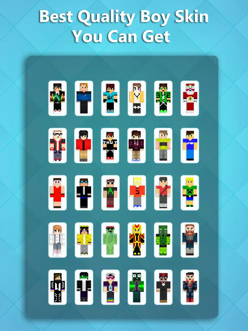 Best Boy Skins - Texture collection for MineCraft Pocket Edition iPad Screenshots