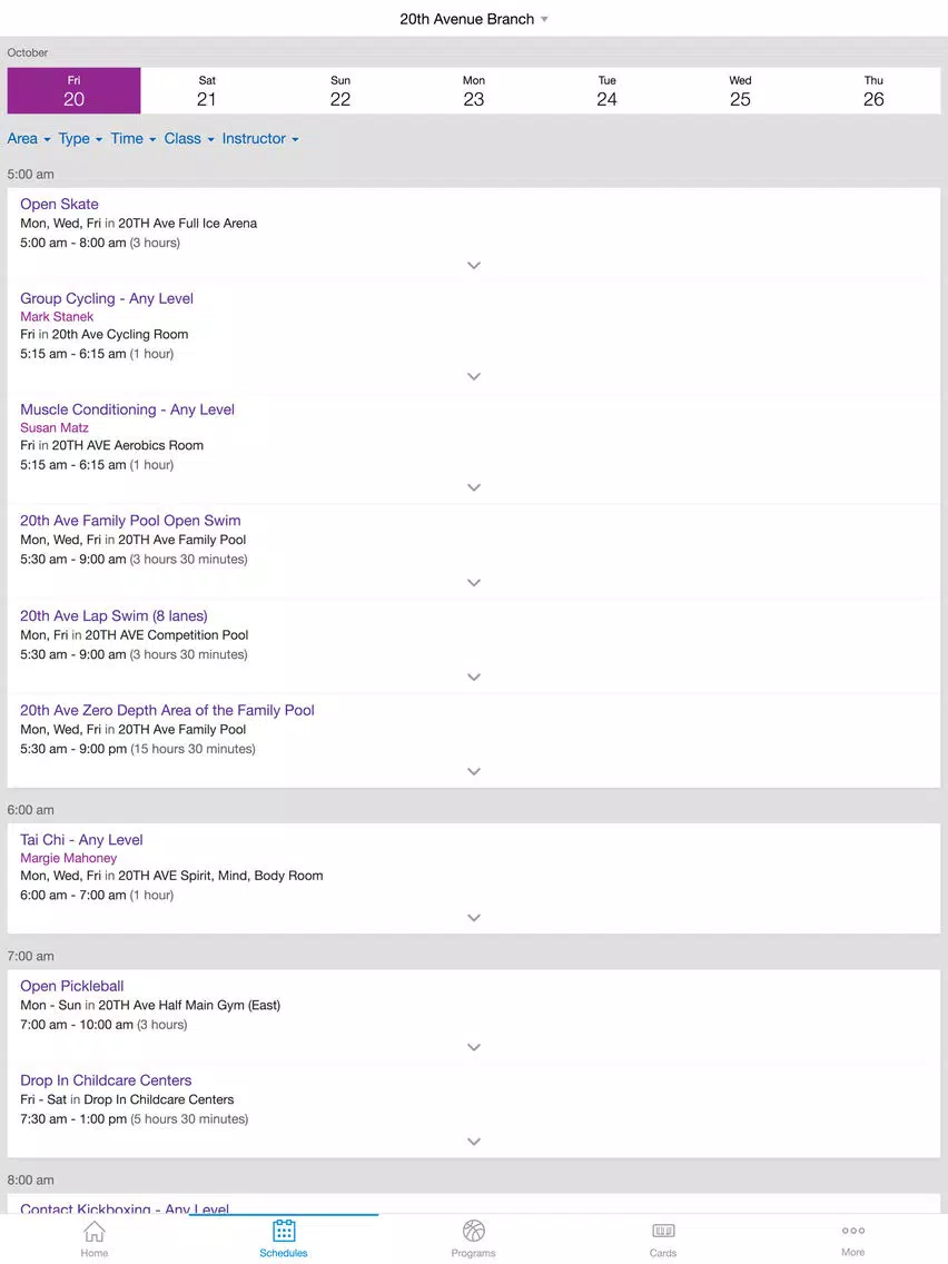 Oshkosh Community YMCA iPad Screenshots