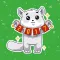 Christmas White Cat Stickers Pack for iMessage
