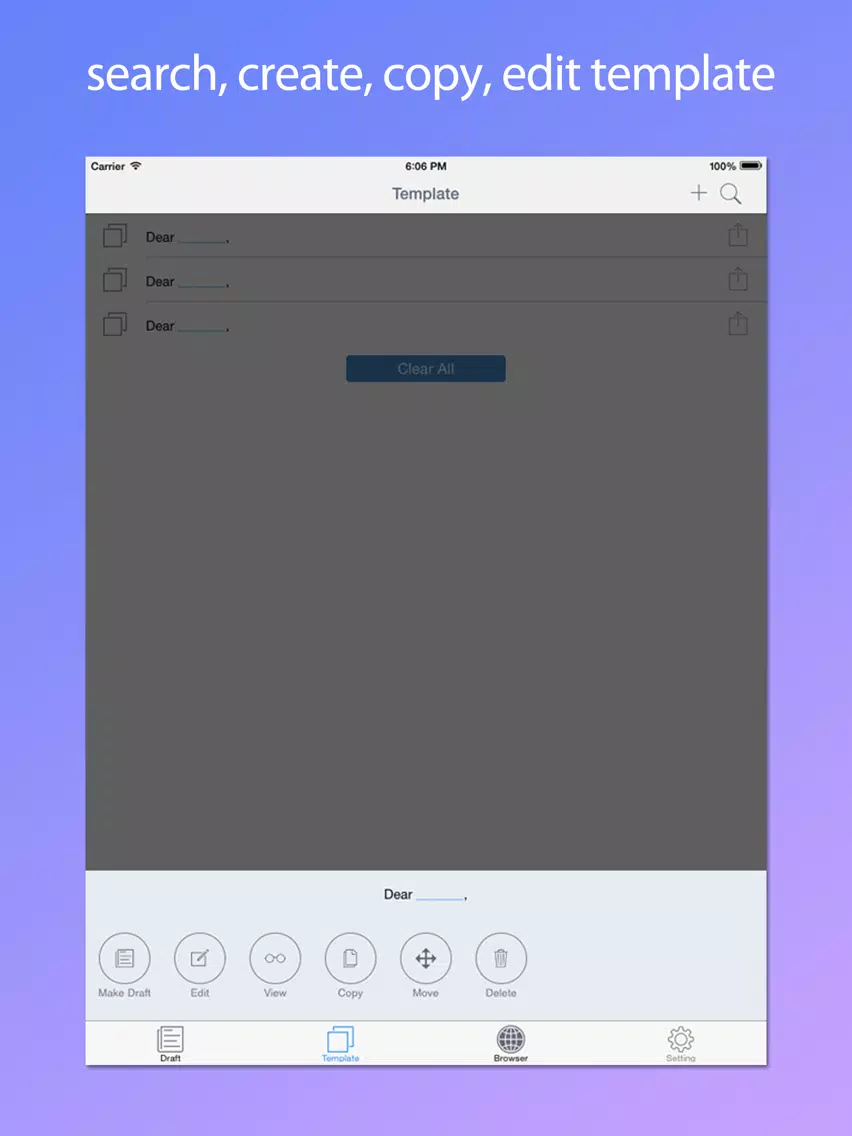 Template Keyboard - input text base template iPad Screenshots