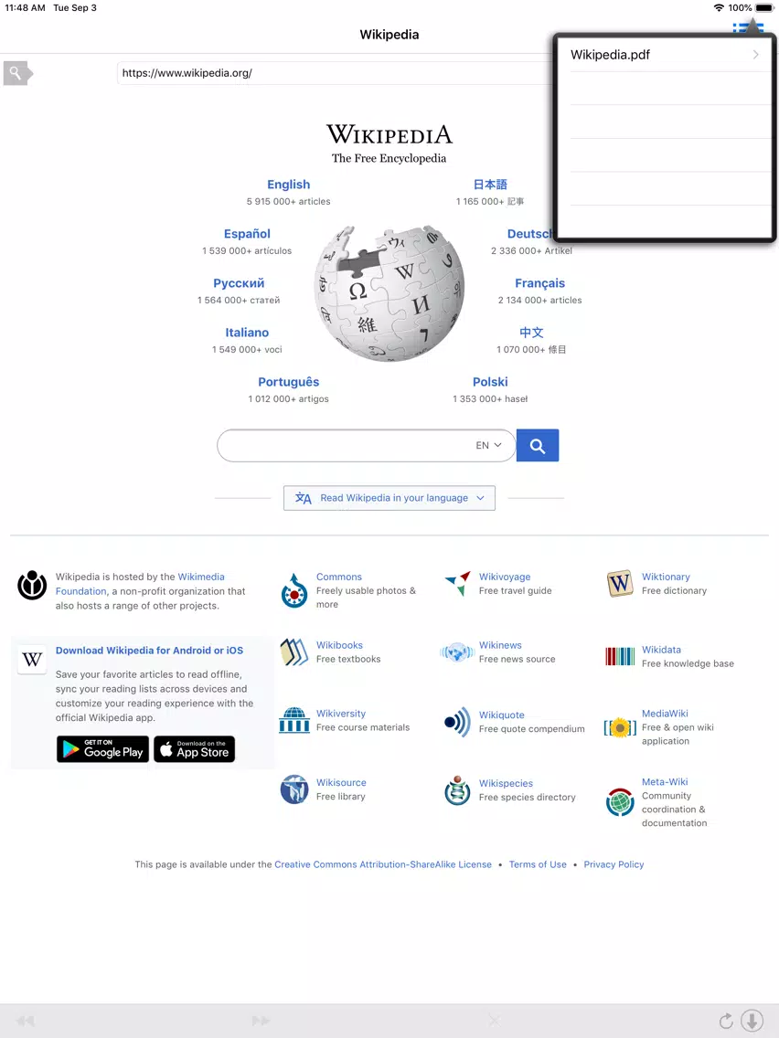 Webpage to PDF iPad Screenshots