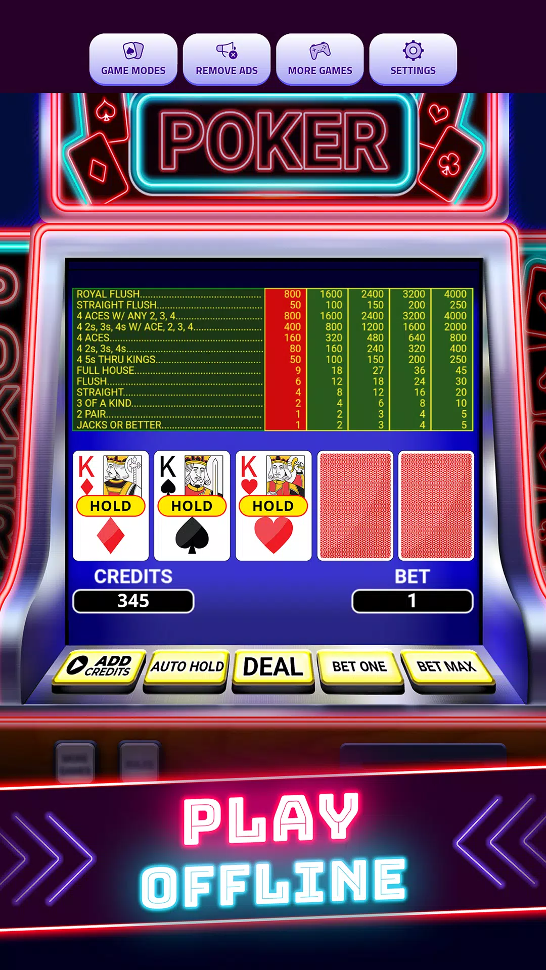 Video Poker Screenshots