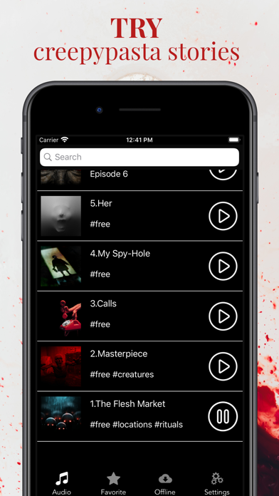 Creepypasta Scary Stories App Screenshots