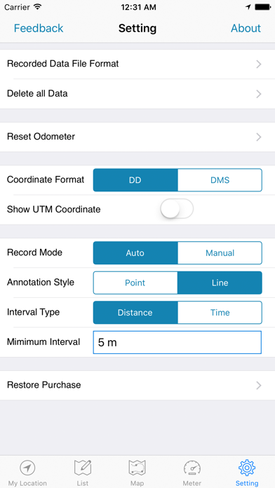 GPS Coordinate Recorder Screenshots