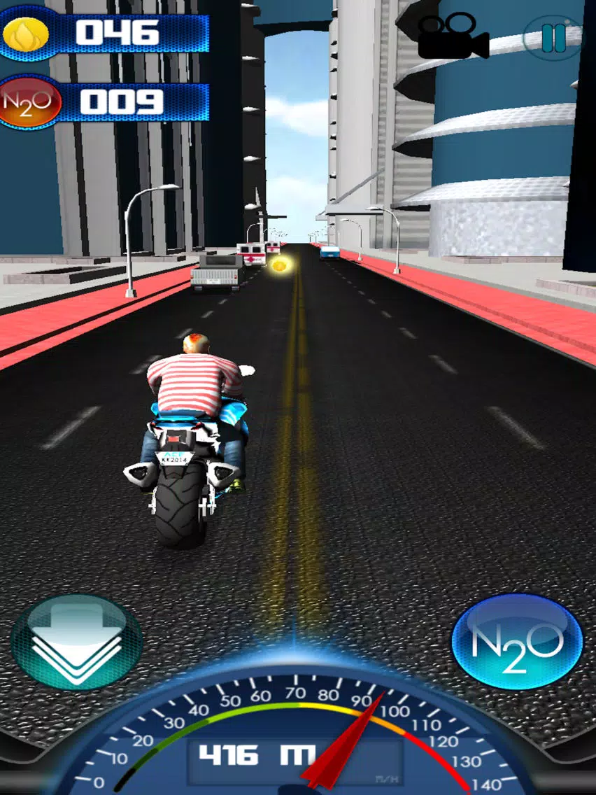 3D City Moto Racer iPad  स्क्रीनशॉट