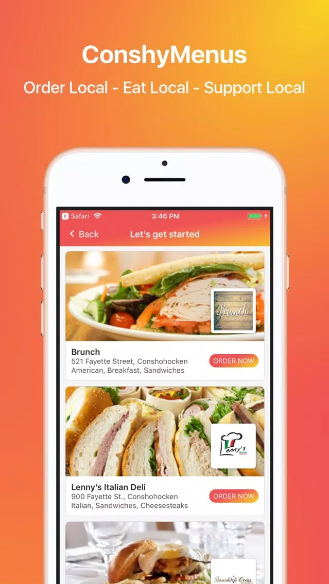 ConshyMenus - Order Online Screenshots