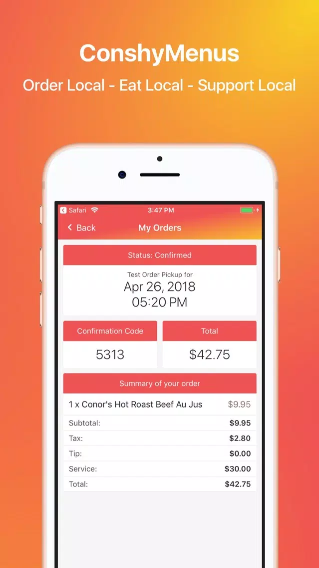 ConshyMenus - Order Online Screenshots