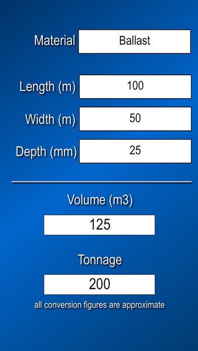 Tonnage Calculator Screenshots