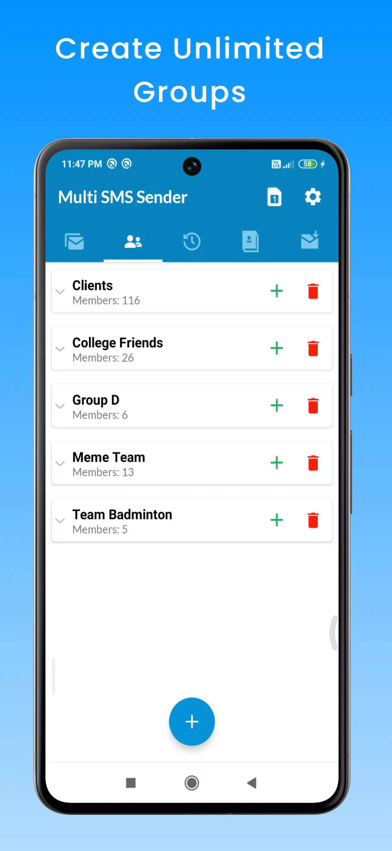 Multi SMS Sender (MSS) Screenshots