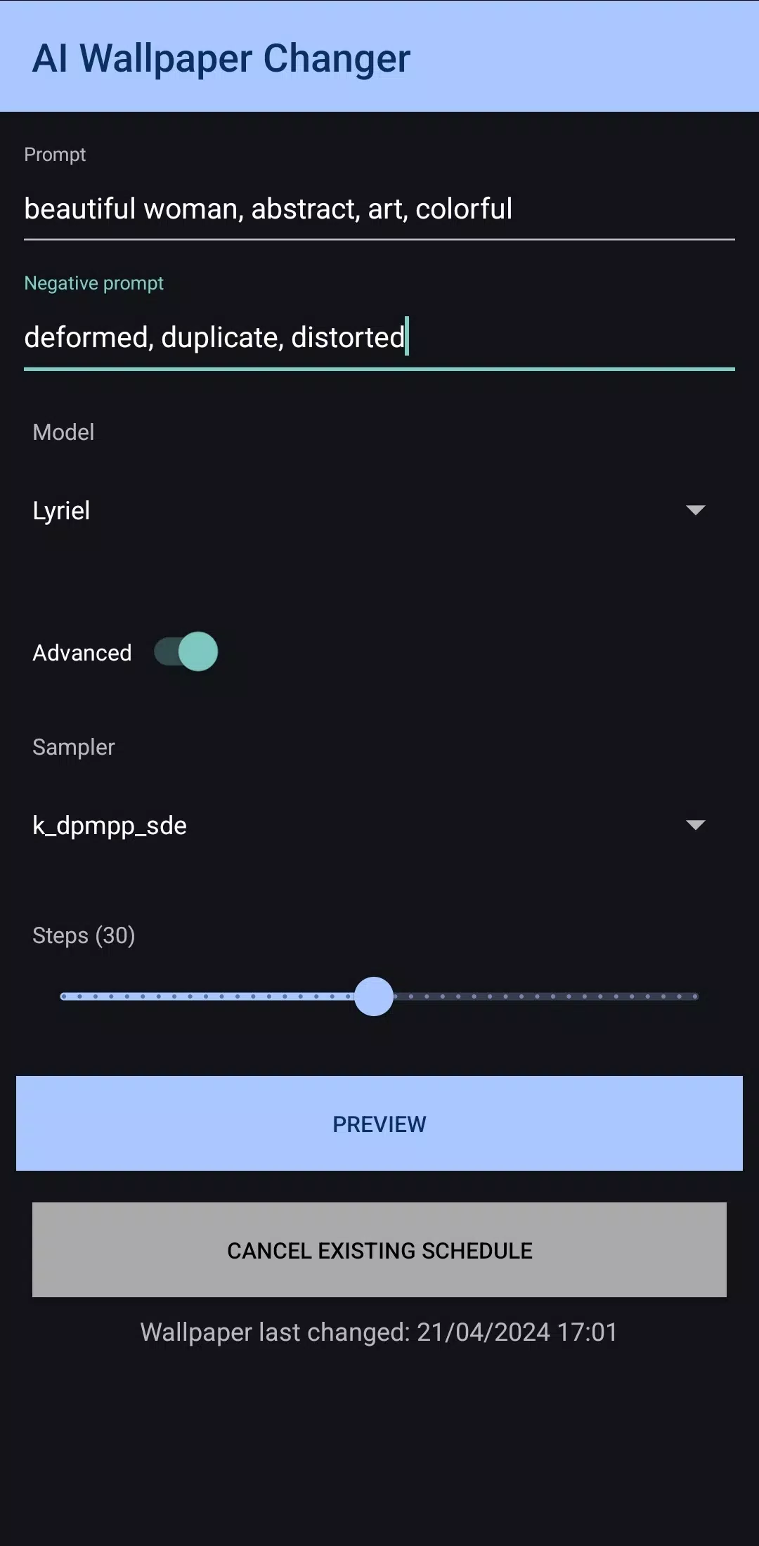AI Wallpaper Changer Screenshots