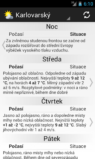 Počasí v krajích Screenshots