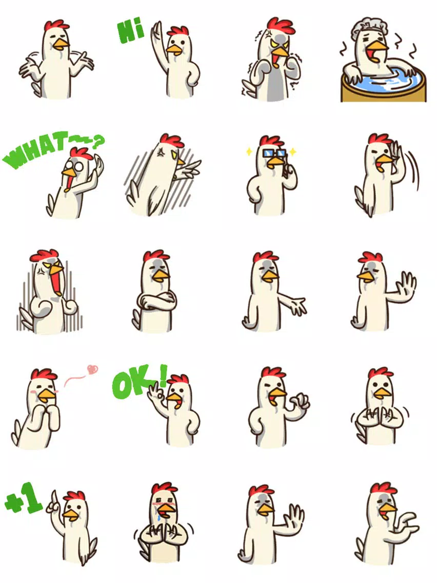 White Chicken Stickers iPad Screenshots