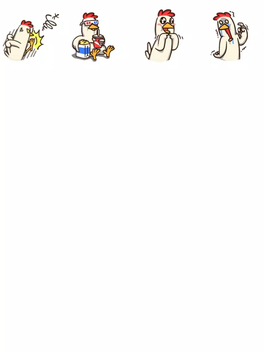 White Chicken Stickers iPad Screenshots