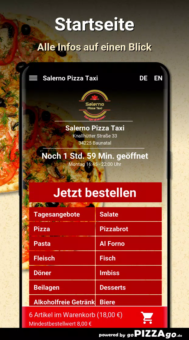 Salerno Pizza Taxi Baunatal Screenshots