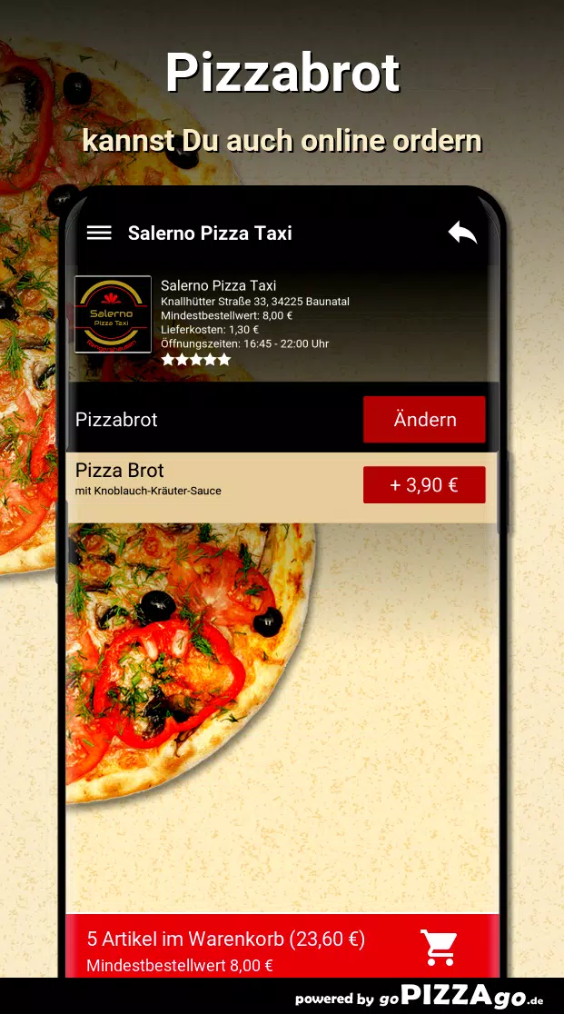 Salerno Pizza Taxi Baunatal Screenshots