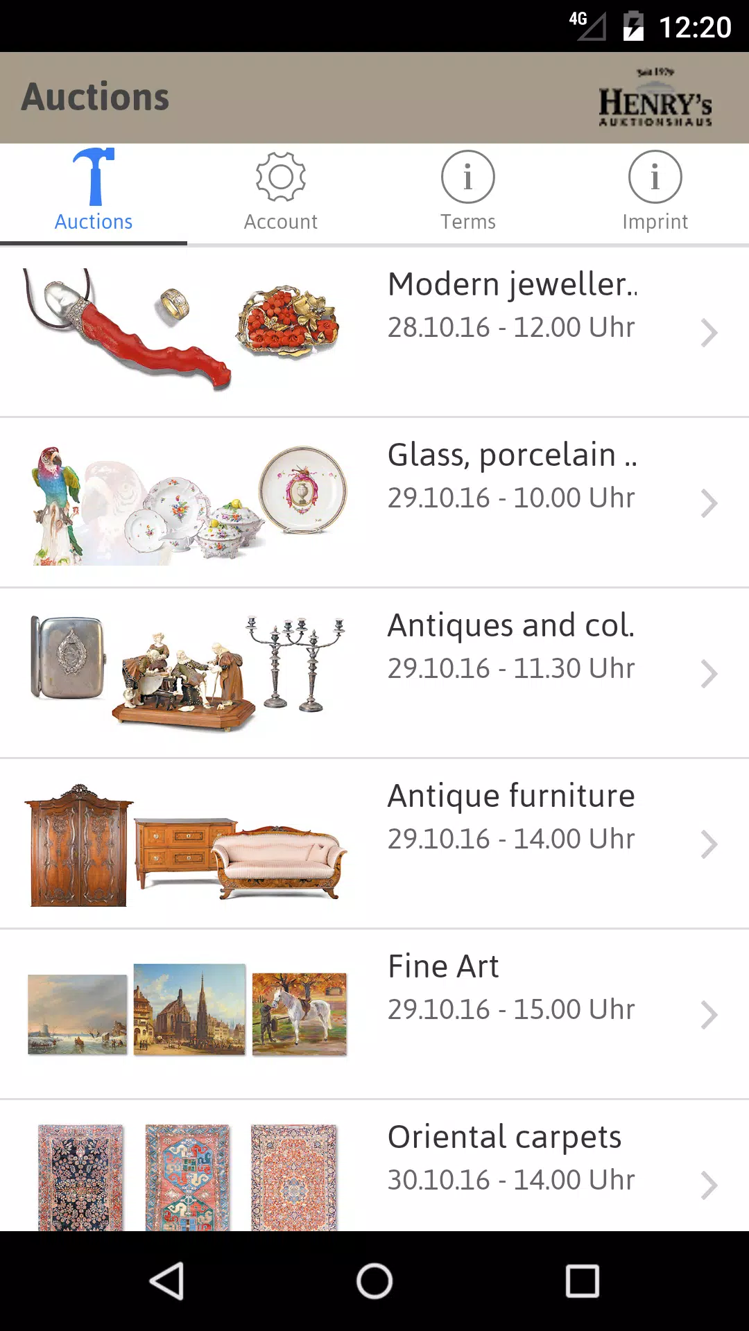 Henry's Auktionshaus Screenshots