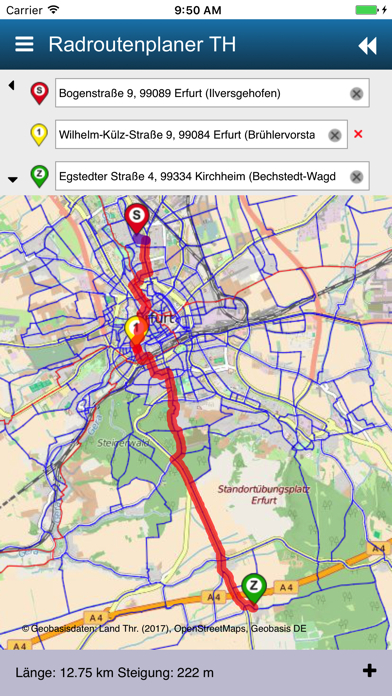 Radroutenplaner Thüringen Screenshots