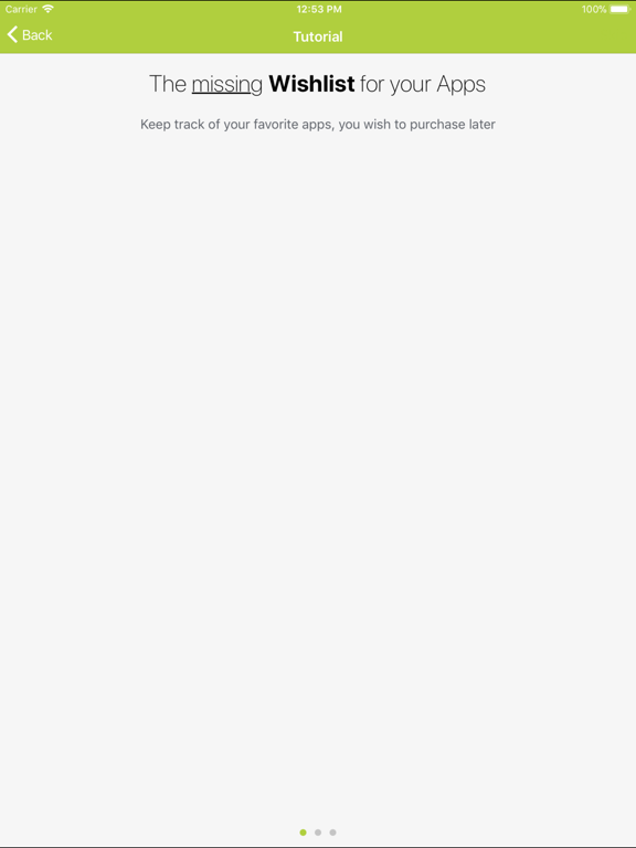 Your App Wishlist iPad Screenshots