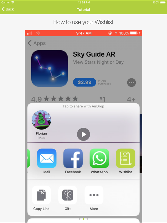 Your App Wishlist iPad Screenshots