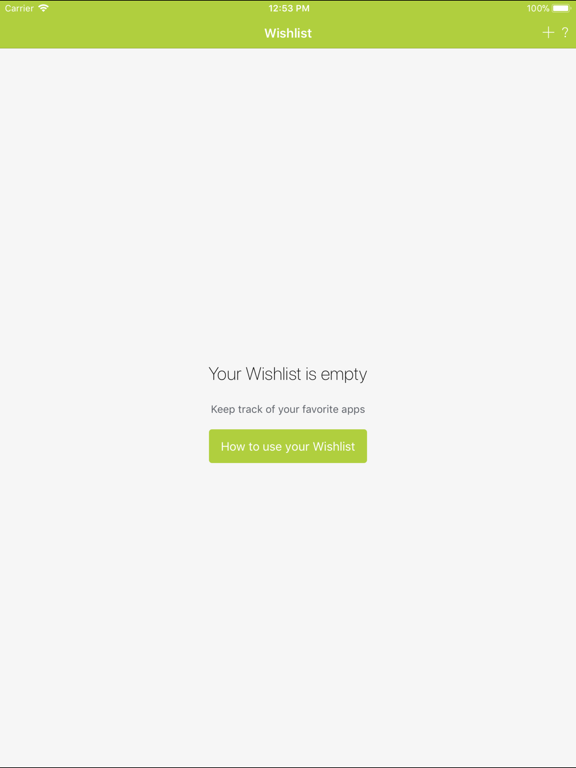 Your App Wishlist iPad Screenshots