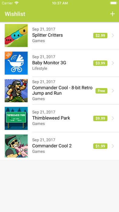 Your App Wishlist Screenshots