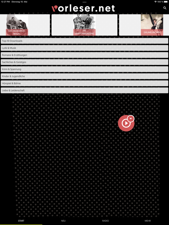 vorleser.net iPad Screenshots