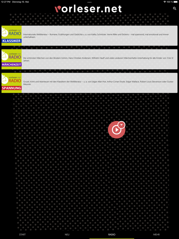 vorleser.net iPad Screenshots