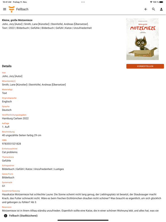 mobilOPAC YourBib iPad Screenshots