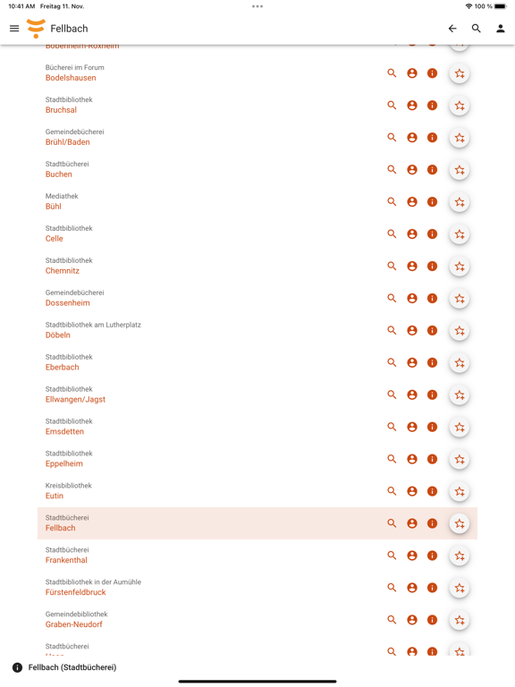 mobilOPAC YourBib iPad Screenshots