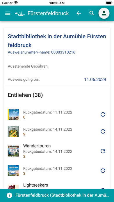 mobilOPAC YourBib Screenshots