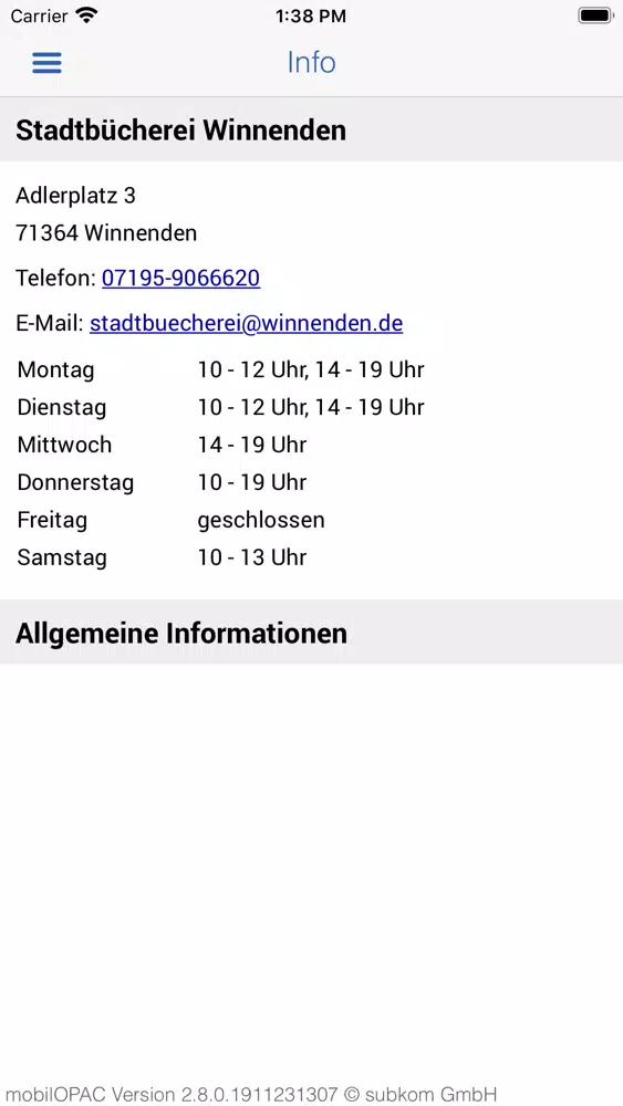 Stadtbücherei Winnenden Screenshots