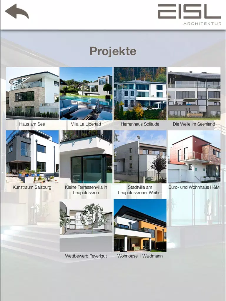 Eisl Architektur iPad Screenshots