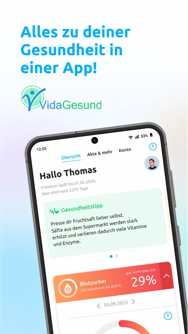 Diabetes-App + Blutdruck-App Screenshots